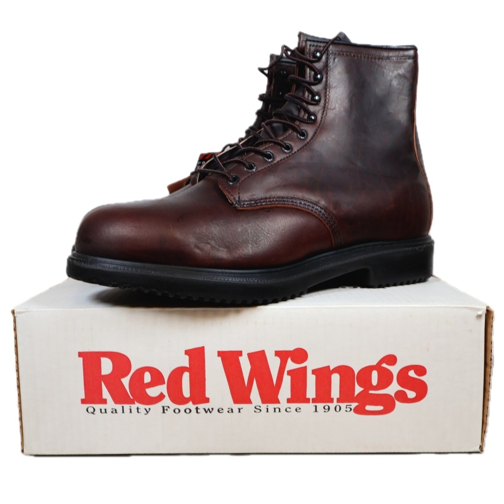 Red Wing‎ 4412 Work Boots Mens 12 E2 Brown Leather Steel Toe Made in USA